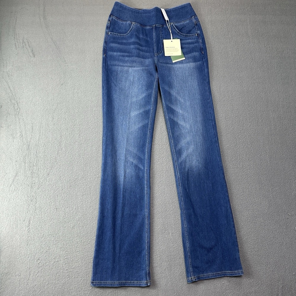 NEW Halara Flex High Waisted Washed Bootcut Jeans Blue Small 02804748